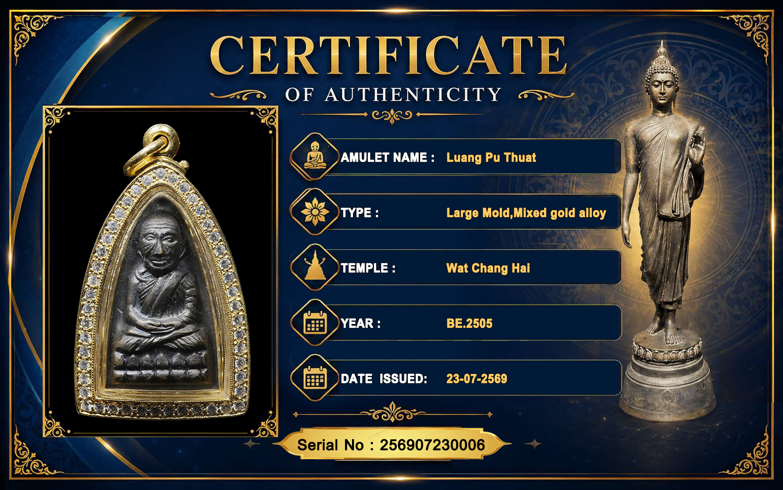 Luang Pu Thuat,Wat Chang Hai BE.2505