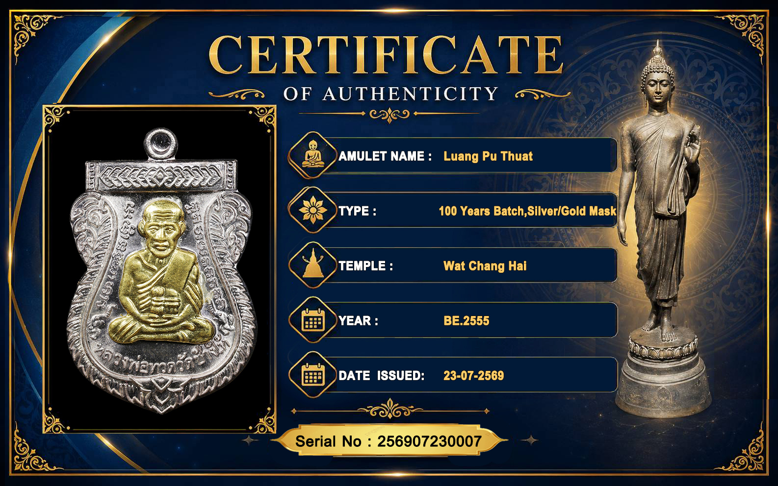 Luang Pu Thuat,Wat Chang Hai BE.2555