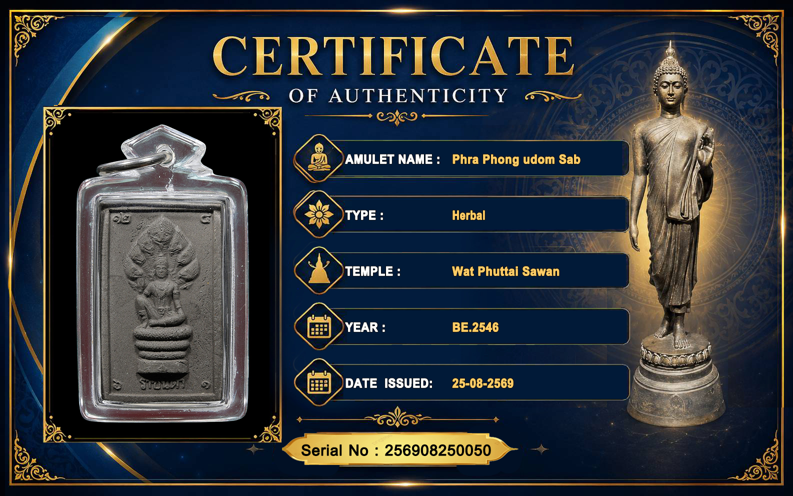 Phra Phong udom Sab,Wat Phuttai Sawan BE.2546