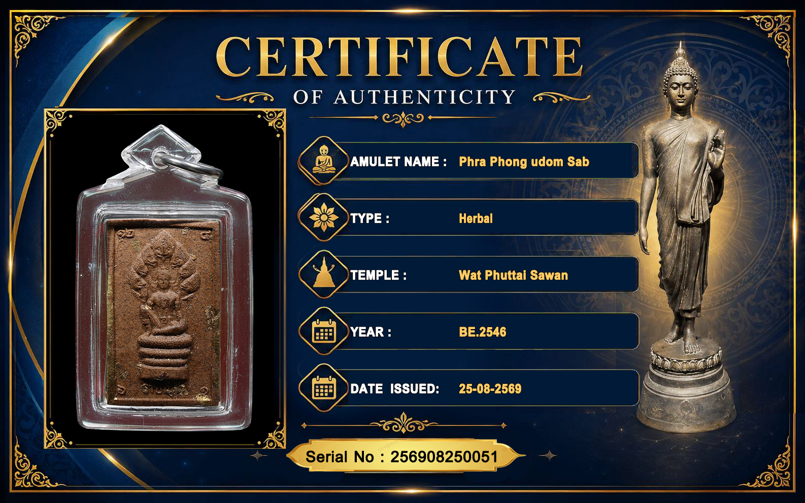 Phra Phong udom Sab,Wat Phuttai Sawan BE.2546