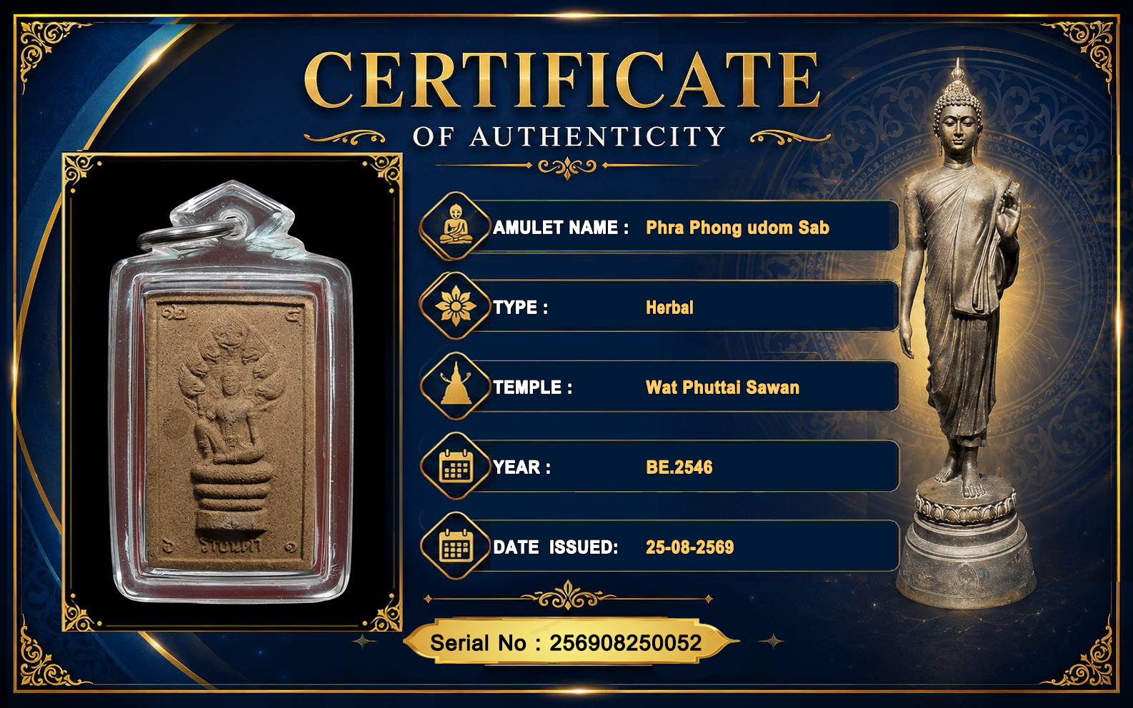Phra Phong udom Sab,Wat Phuttai Sawan BE.2546