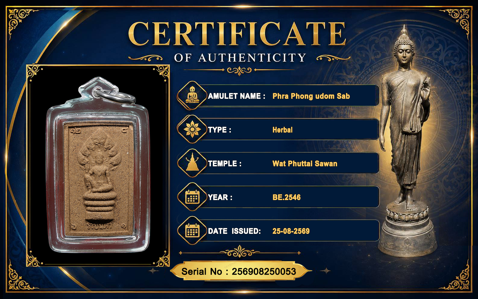 Phra Phong udom Sab,Wat Phuttai Sawan BE.2546