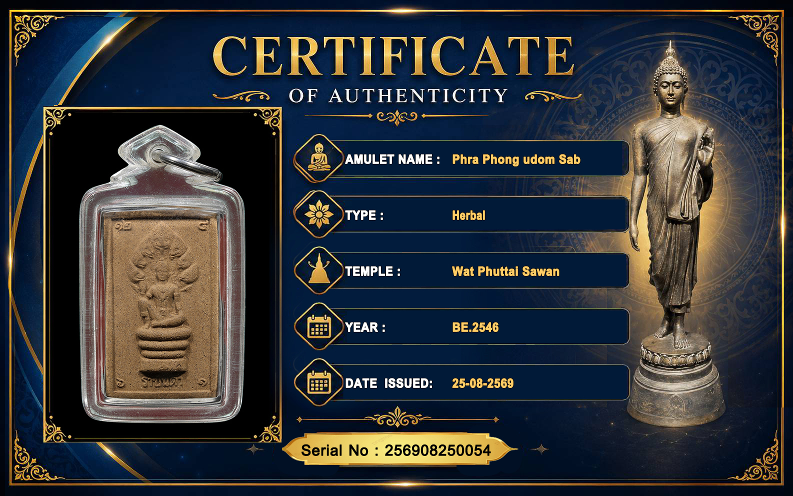 Phra Phong udom Sab,Wat Phuttai Sawan BE.2546