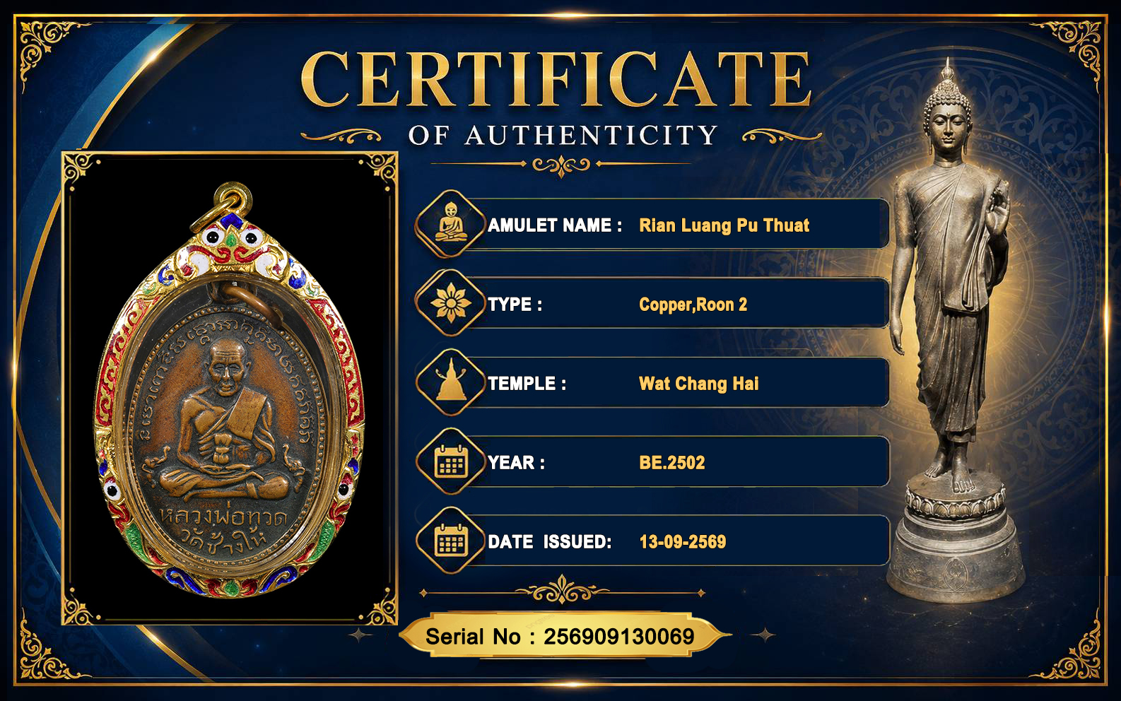 Rian Luang Pu Thuat,Wat Chang Hai BE.2502